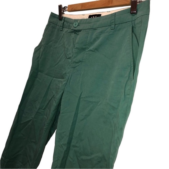 A.P.C. loden sea moss green cotton flat front chino pants cotton 36 S 29… - Picture 2 of 5